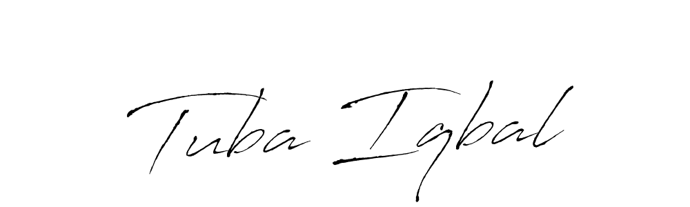 How to make Tuba Iqbal signature? Antro_Vectra is a professional autograph style. Create handwritten signature for Tuba Iqbal name. Tuba Iqbal signature style 6 images and pictures png