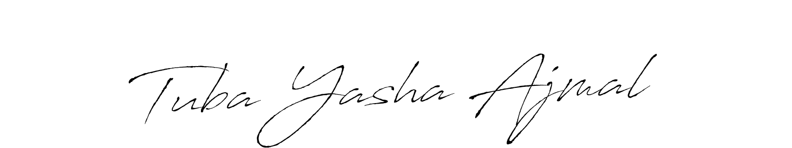 How to make Tuba Yasha Ajmal name signature. Use Antro_Vectra style for creating short signs online. This is the latest handwritten sign. Tuba Yasha Ajmal signature style 6 images and pictures png