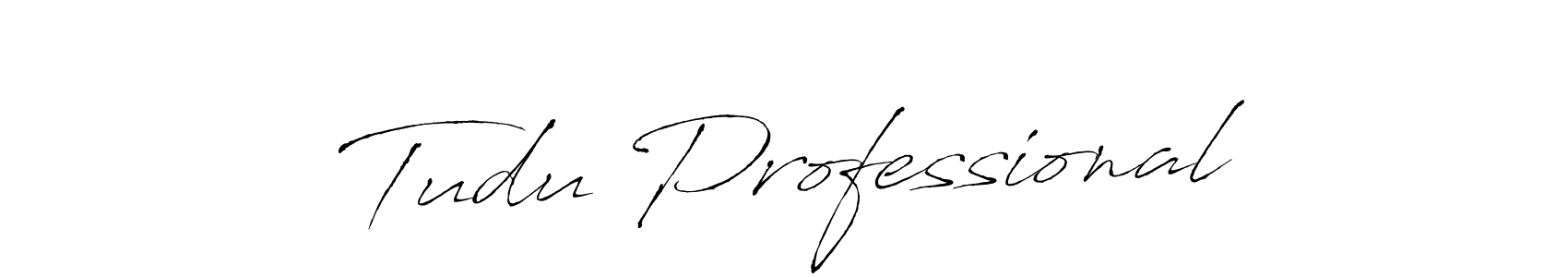 The best way (Antro_Vectra) to make a short signature is to pick only two or three words in your name. The name Tudu Professional include a total of six letters. For converting this name. Tudu Professional signature style 6 images and pictures png