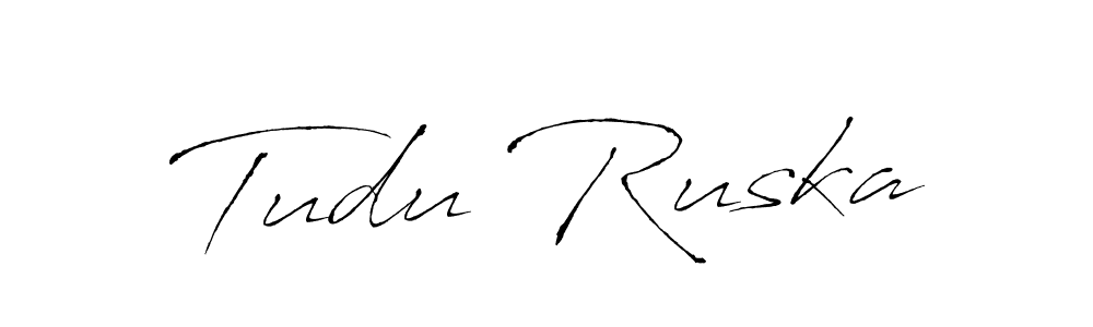 How to make Tudu Ruska signature? Antro_Vectra is a professional autograph style. Create handwritten signature for Tudu Ruska name. Tudu Ruska signature style 6 images and pictures png