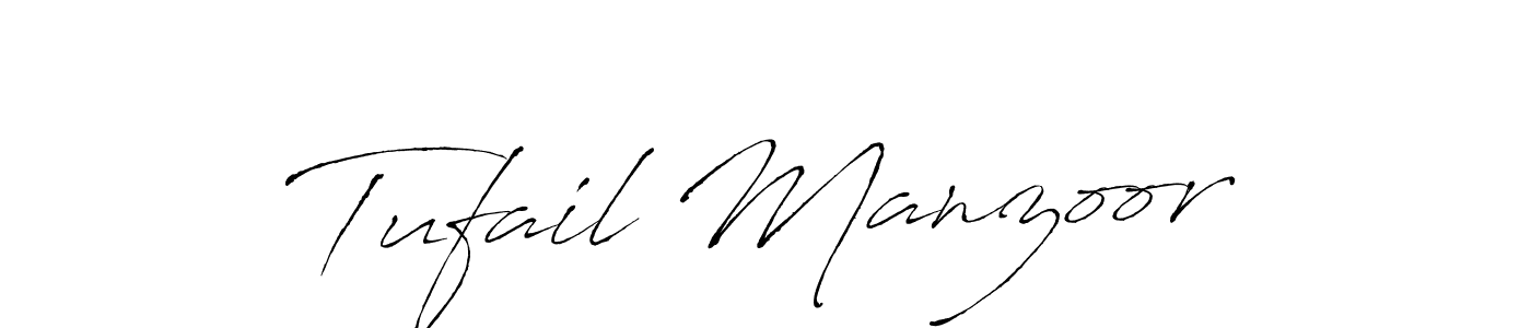 Make a beautiful signature design for name Tufail Manzoor. With this signature (Antro_Vectra) style, you can create a handwritten signature for free. Tufail Manzoor signature style 6 images and pictures png