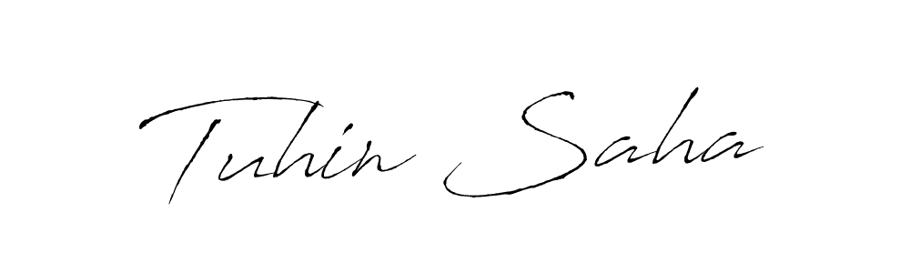 Create a beautiful signature design for name Tuhin Saha. With this signature (Antro_Vectra) fonts, you can make a handwritten signature for free. Tuhin Saha signature style 6 images and pictures png