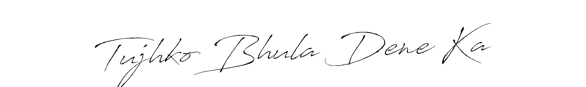 Antro_Vectra is a professional signature style that is perfect for those who want to add a touch of class to their signature. It is also a great choice for those who want to make their signature more unique. Get Tujhko Bhula Dene Ka name to fancy signature for free. Tujhko Bhula Dene Ka signature style 6 images and pictures png