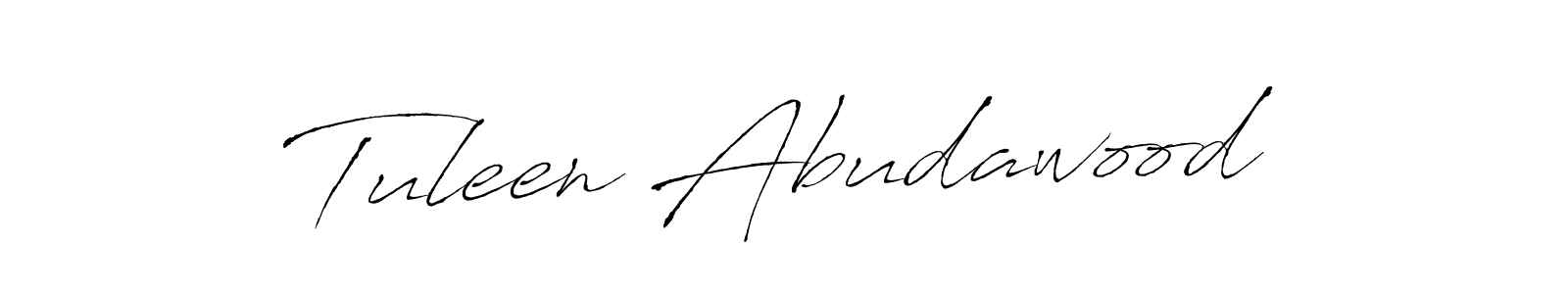 Similarly Antro_Vectra is the best handwritten signature design. Signature creator online .You can use it as an online autograph creator for name Tuleen Abudawood. Tuleen Abudawood signature style 6 images and pictures png