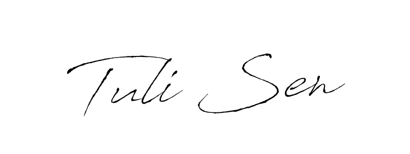 Similarly Antro_Vectra is the best handwritten signature design. Signature creator online .You can use it as an online autograph creator for name Tuli Sen. Tuli Sen signature style 6 images and pictures png