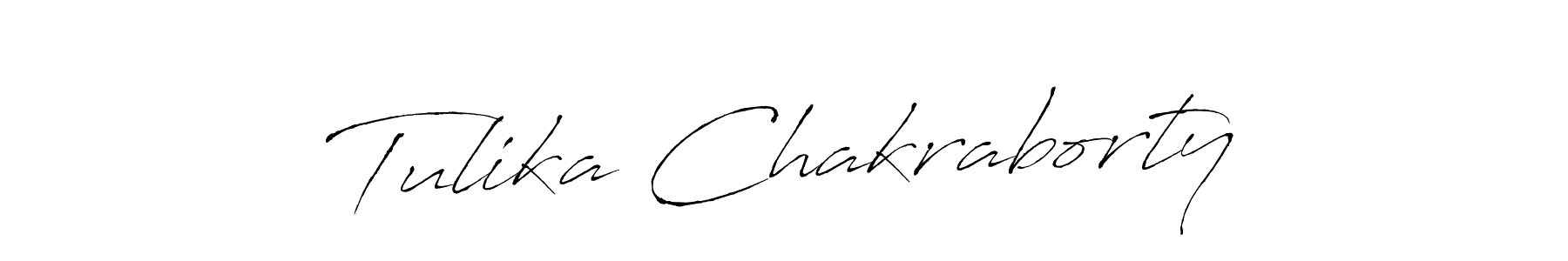 How to make Tulika Chakraborty name signature. Use Antro_Vectra style for creating short signs online. This is the latest handwritten sign. Tulika Chakraborty signature style 6 images and pictures png