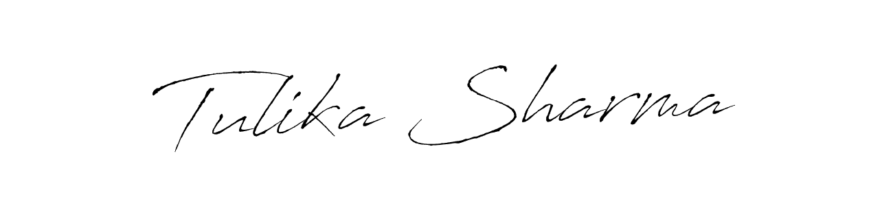 The best way (Antro_Vectra) to make a short signature is to pick only two or three words in your name. The name Tulika Sharma include a total of six letters. For converting this name. Tulika Sharma signature style 6 images and pictures png