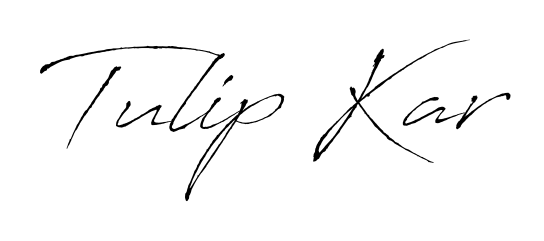 A classic penmanship look for Tulip Kar. The Antro_Vectra font brings timeless elegance and confidence to every signed document. Tulip Kar signature style 6 images and pictures png