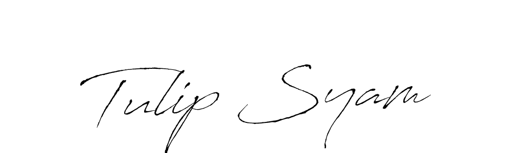 The best way (Antro_Vectra) to make a short signature is to pick only two or three words in your name. The name Tulip Syam include a total of six letters. For converting this name. Tulip Syam signature style 6 images and pictures png