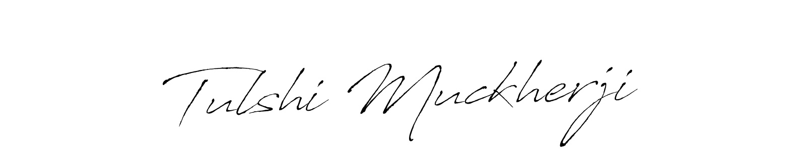 Make a beautiful signature design for name Tulshi Muckherji. With this signature (Antro_Vectra) style, you can create a handwritten signature for free. Tulshi Muckherji signature style 6 images and pictures png