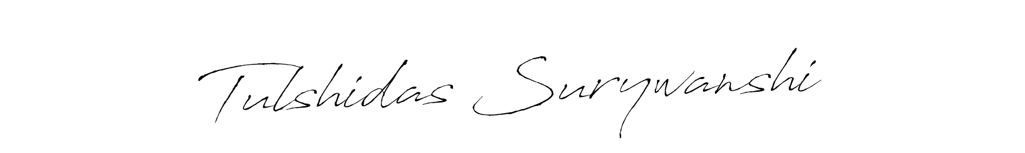 Antro_Vectra is a professional signature style that is perfect for those who want to add a touch of class to their signature. It is also a great choice for those who want to make their signature more unique. Get Tulshidas Surywanshi name to fancy signature for free. Tulshidas Surywanshi signature style 6 images and pictures png