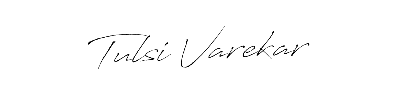 How to make Tulsi Varekar signature? Antro_Vectra is a professional autograph style. Create handwritten signature for Tulsi Varekar name. Tulsi Varekar signature style 6 images and pictures png