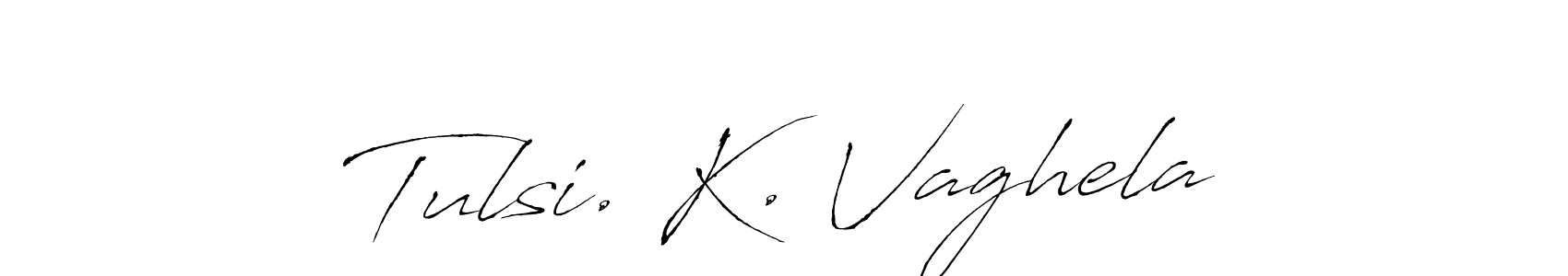 Use a signature maker to create a handwritten signature online. With this signature software, you can design (Antro_Vectra) your own signature for name Tulsi. K. Vaghela. Tulsi. K. Vaghela signature style 6 images and pictures png