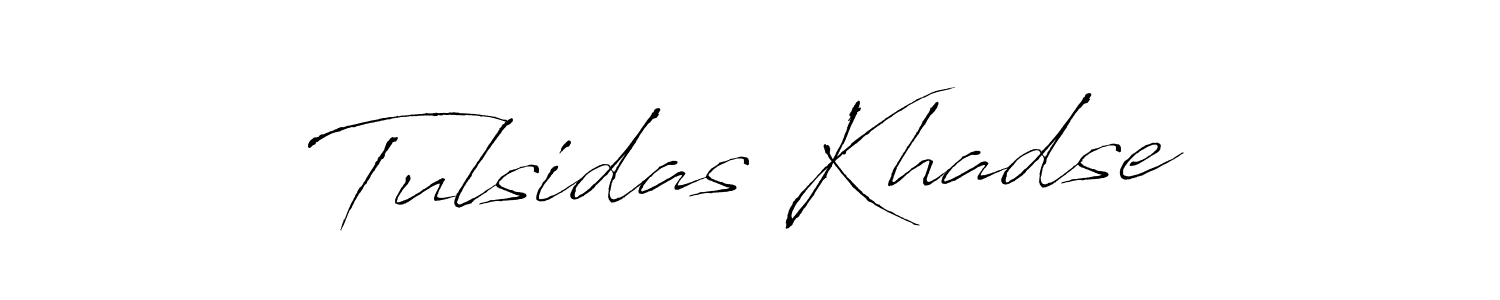 The best way (Antro_Vectra) to make a short signature is to pick only two or three words in your name. The name Tulsidas Khadse include a total of six letters. For converting this name. Tulsidas Khadse signature style 6 images and pictures png