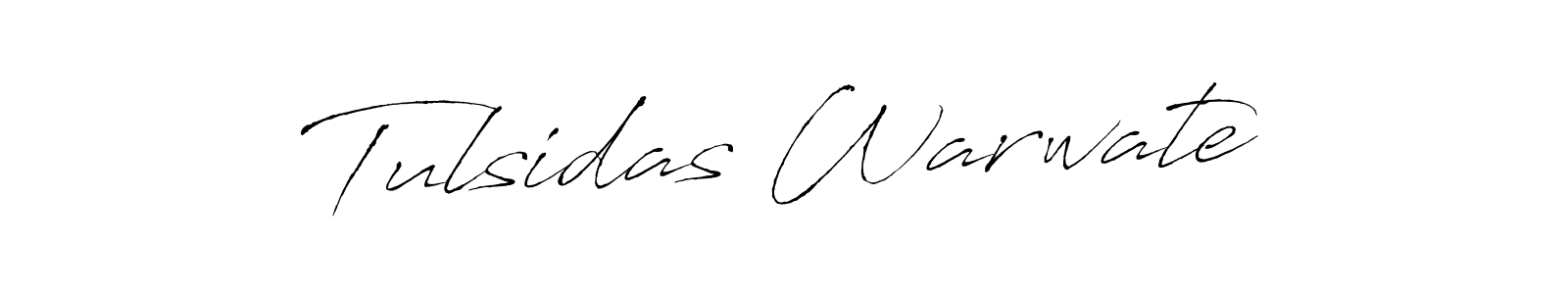 The best way (Antro_Vectra) to make a short signature is to pick only two or three words in your name. The name Tulsidas Warwate include a total of six letters. For converting this name. Tulsidas Warwate signature style 6 images and pictures png