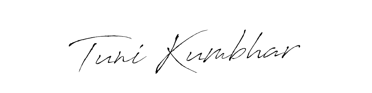 Similarly Antro_Vectra is the best handwritten signature design. Signature creator online .You can use it as an online autograph creator for name Tuni Kumbhar. Tuni Kumbhar signature style 6 images and pictures png