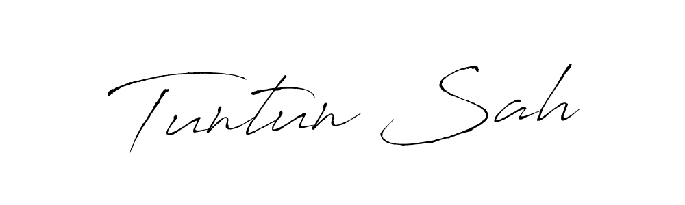 The best way (Antro_Vectra) to make a short signature is to pick only two or three words in your name. The name Tuntun Sah include a total of six letters. For converting this name. Tuntun Sah signature style 6 images and pictures png