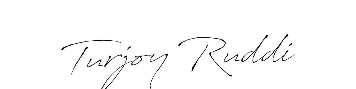 How to make Turjoy Ruddi name signature. Use Antro_Vectra style for creating short signs online. This is the latest handwritten sign. Turjoy Ruddi signature style 6 images and pictures png