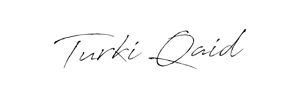 The best way (Antro_Vectra) to make a short signature is to pick only two or three words in your name. The name Turki Qaid include a total of six letters. For converting this name. Turki Qaid signature style 6 images and pictures png