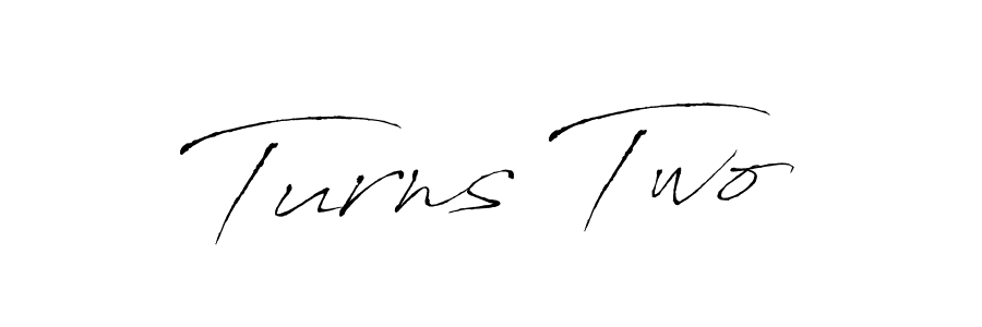 The best way (Antro_Vectra) to make a short signature is to pick only two or three words in your name. The name Turns Two include a total of six letters. For converting this name. Turns Two signature style 6 images and pictures png