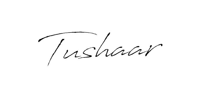 How to make Tushaar signature? Antro_Vectra is a professional autograph style. Create handwritten signature for Tushaar name. Tushaar signature style 6 images and pictures png