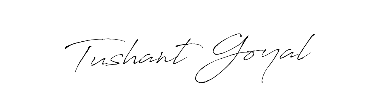 How to make Tushant Goyal signature? Antro_Vectra is a professional autograph style. Create handwritten signature for Tushant Goyal name. Tushant Goyal signature style 6 images and pictures png