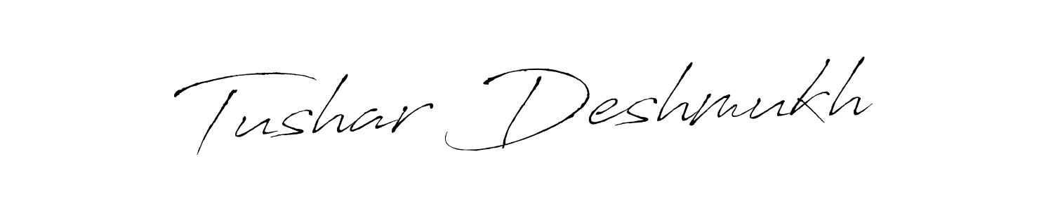 You should practise on your own different ways (Antro_Vectra) to write your name (Tushar Deshmukh) in signature. don't let someone else do it for you. Tushar Deshmukh signature style 6 images and pictures png