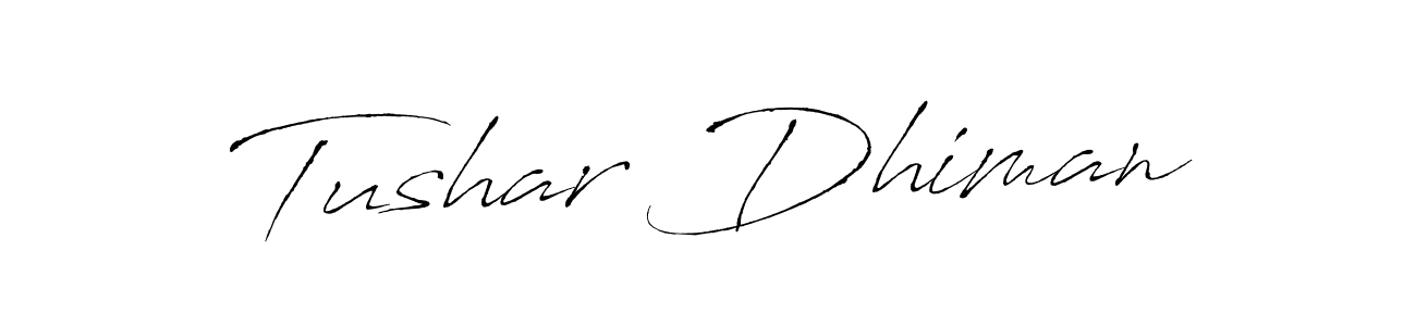 Antro_Vectra is a professional signature style that is perfect for those who want to add a touch of class to their signature. It is also a great choice for those who want to make their signature more unique. Get Tushar Dhiman name to fancy signature for free. Tushar Dhiman signature style 6 images and pictures png