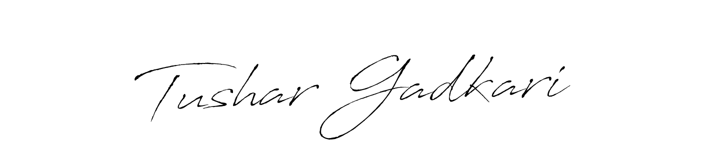 How to make Tushar Gadkari signature? Antro_Vectra is a professional autograph style. Create handwritten signature for Tushar Gadkari name. Tushar Gadkari signature style 6 images and pictures png