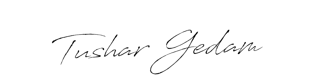 Make a beautiful signature design for name Tushar Gedam. With this signature (Antro_Vectra) style, you can create a handwritten signature for free. Tushar Gedam signature style 6 images and pictures png