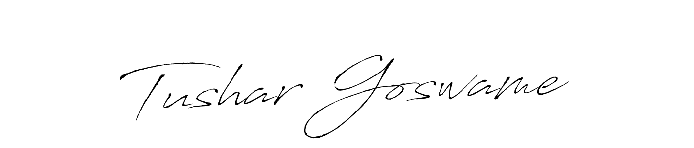 The best way (Antro_Vectra) to make a short signature is to pick only two or three words in your name. The name Tushar Goswame include a total of six letters. For converting this name. Tushar Goswame signature style 6 images and pictures png