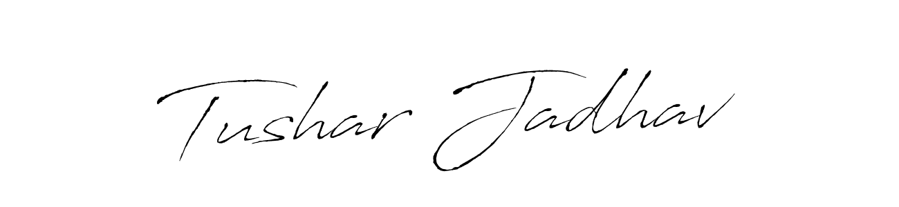 Tushar Jadhav stylish signature style. Best Handwritten Sign (Antro_Vectra) for my name. Handwritten Signature Collection Ideas for my name Tushar Jadhav. Tushar Jadhav signature style 6 images and pictures png