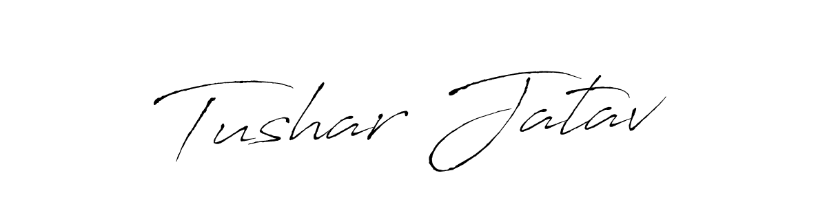 The best way (Antro_Vectra) to make a short signature is to pick only two or three words in your name. The name Tushar Jatav include a total of six letters. For converting this name. Tushar Jatav signature style 6 images and pictures png