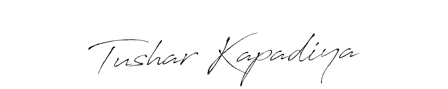 Design your own signature with our free online signature maker. With this signature software, you can create a handwritten (Antro_Vectra) signature for name Tushar Kapadiya. Tushar Kapadiya signature style 6 images and pictures png