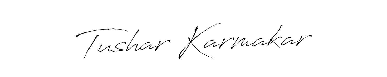 How to make Tushar Karmakar signature? Antro_Vectra is a professional autograph style. Create handwritten signature for Tushar Karmakar name. Tushar Karmakar signature style 6 images and pictures png