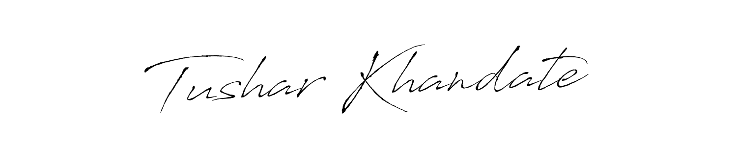 Design your own signature with our free online signature maker. With this signature software, you can create a handwritten (Antro_Vectra) signature for name Tushar Khandate. Tushar Khandate signature style 6 images and pictures png