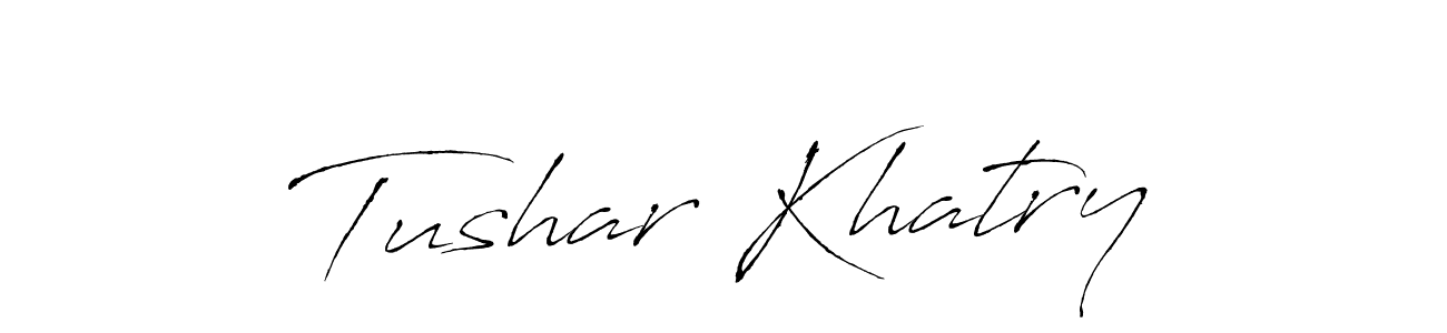 Similarly Antro_Vectra is the best handwritten signature design. Signature creator online .You can use it as an online autograph creator for name Tushar Khatry. Tushar Khatry signature style 6 images and pictures png