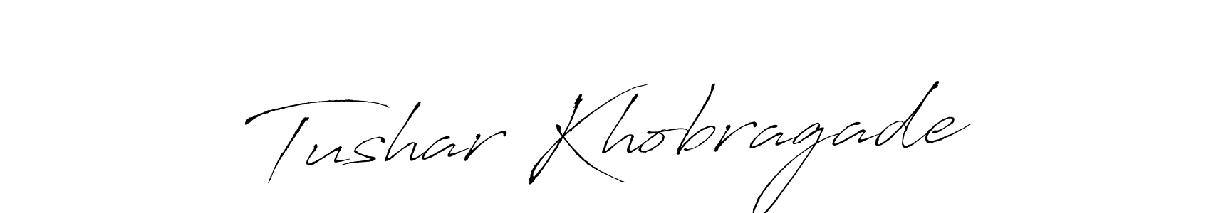 How to make Tushar Khobragade name signature. Use Antro_Vectra style for creating short signs online. This is the latest handwritten sign. Tushar Khobragade signature style 6 images and pictures png