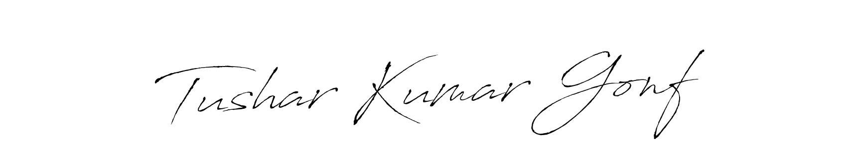 Create a beautiful signature design for name Tushar Kumar Gonf. With this signature (Antro_Vectra) fonts, you can make a handwritten signature for free. Tushar Kumar Gonf signature style 6 images and pictures png