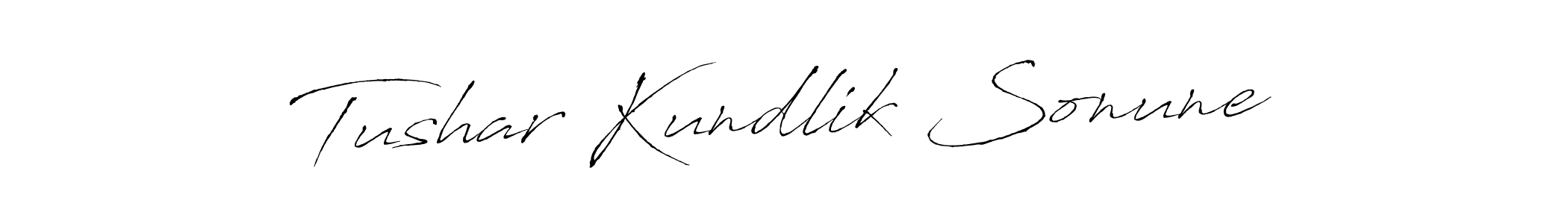 Create a beautiful signature design for name Tushar Kundlik Sonune. With this signature (Antro_Vectra) fonts, you can make a handwritten signature for free. Tushar Kundlik Sonune signature style 6 images and pictures png