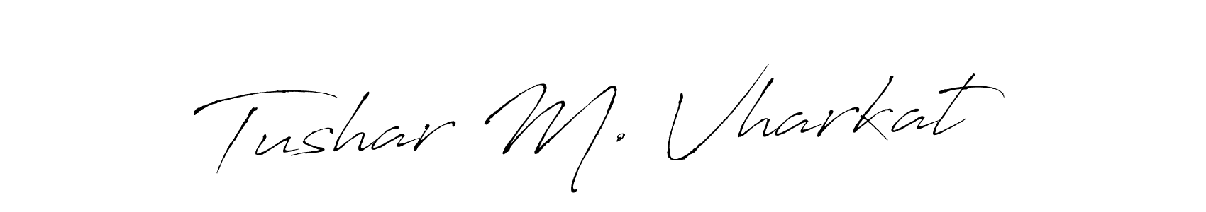 This is the best signature style for the Tushar M. Vharkat name. Also you like these signature font (Antro_Vectra). Mix name signature. Tushar M. Vharkat signature style 6 images and pictures png