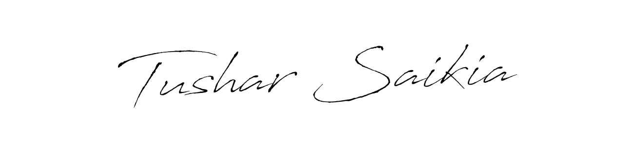 How to make Tushar Saikia name signature. Use Antro_Vectra style for creating short signs online. This is the latest handwritten sign. Tushar Saikia signature style 6 images and pictures png