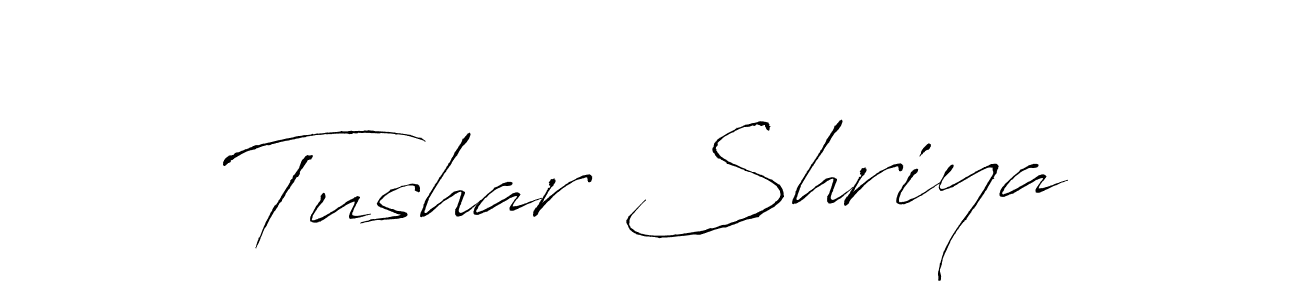 How to make Tushar Shriya name signature. Use Antro_Vectra style for creating short signs online. This is the latest handwritten sign. Tushar Shriya signature style 6 images and pictures png