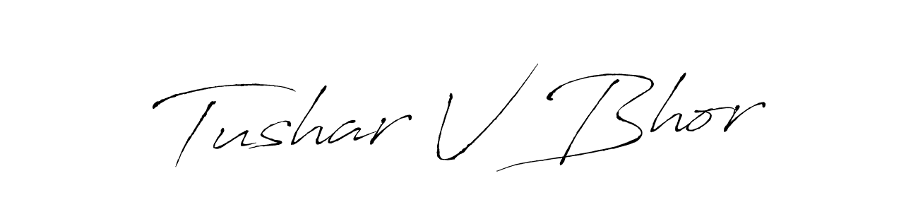 Antro_Vectra is a professional signature style that is perfect for those who want to add a touch of class to their signature. It is also a great choice for those who want to make their signature more unique. Get Tushar V Bhor name to fancy signature for free. Tushar V Bhor signature style 6 images and pictures png