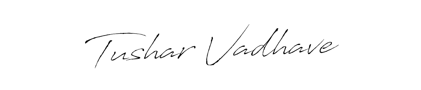 Similarly Antro_Vectra is the best handwritten signature design. Signature creator online .You can use it as an online autograph creator for name Tushar Vadhave. Tushar Vadhave signature style 6 images and pictures png