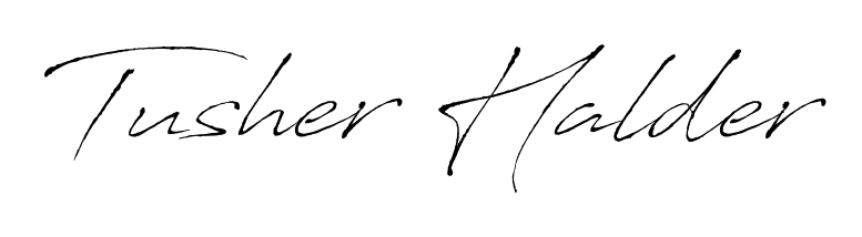 Also You can easily find your signature by using the search form. We will create Tusher Halder name handwritten signature images for you free of cost using Antro_Vectra sign style. Tusher Halder signature style 6 images and pictures png