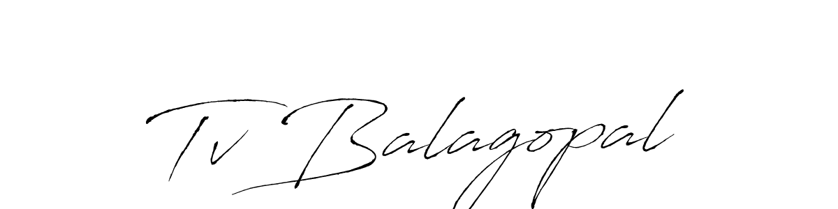 Tv Balagopal stylish signature style. Best Handwritten Sign (Antro_Vectra) for my name. Handwritten Signature Collection Ideas for my name Tv Balagopal. Tv Balagopal signature style 6 images and pictures png