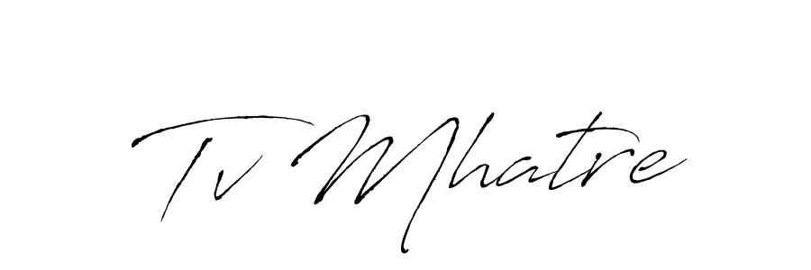 Similarly Antro_Vectra is the best handwritten signature design. Signature creator online .You can use it as an online autograph creator for name Tv Mhatre. Tv Mhatre signature style 6 images and pictures png