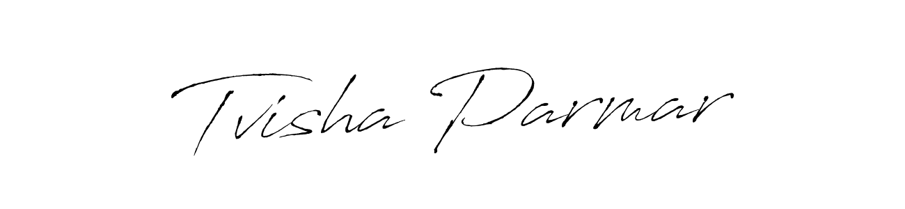 The best way (Antro_Vectra) to make a short signature is to pick only two or three words in your name. The name Tvisha Parmar include a total of six letters. For converting this name. Tvisha Parmar signature style 6 images and pictures png