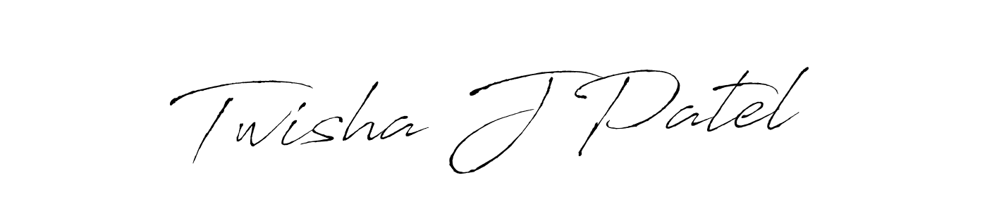 How to make Twisha J Patel name signature. Use Antro_Vectra style for creating short signs online. This is the latest handwritten sign. Twisha J Patel signature style 6 images and pictures png